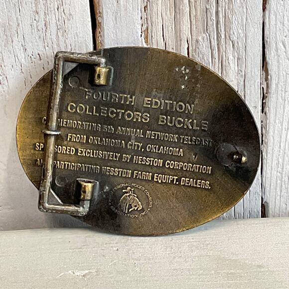 1978 National Finals Rodeo Hesston Belt Buckle 4th Edition Oklahoma City OK - Picture 4 of 7